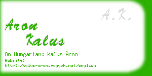 aron kalus business card